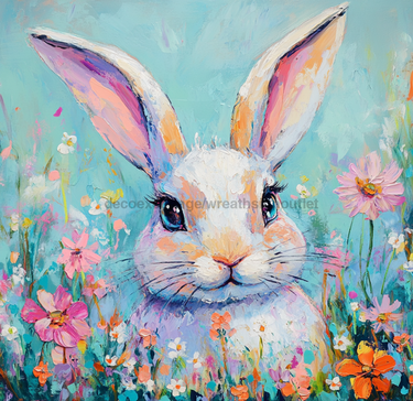 Spring Rabbit Sign, DCO-13418, Sign For Wreath, 10x10